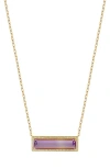 Bony Levy Gemstone & Diamond Bar Pendant Necklace In 18k Yellow Gold/amethyst