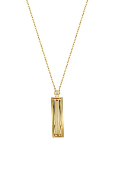 Bony Levy Gemstone & Diamond Pendant Necklace In 18k Yellow Gold/citrine