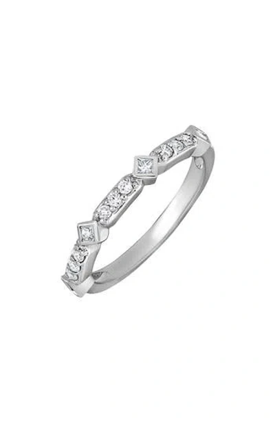 Bony Levy Geometric Diamond Stacking Ring In Metallic