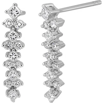 Bony Levy Getty 18k White Gold Diamond Linear Bar Earrings