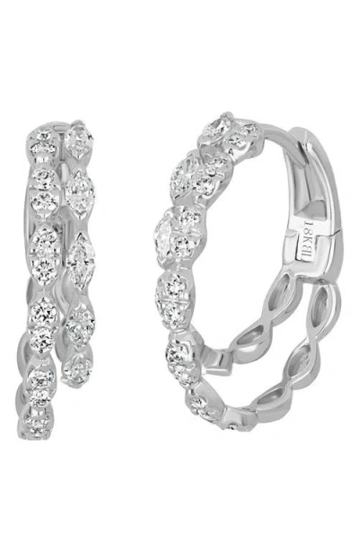 Bony Levy Getty Diamond Hoop Earrings In Silver