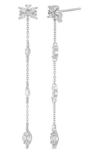 Bony Levy Getty Diamond Linear Drop Earrings In Silver