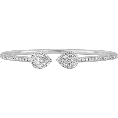 Bony Levy Getty Diamond Teardrops Bangle Bracelet In Silver