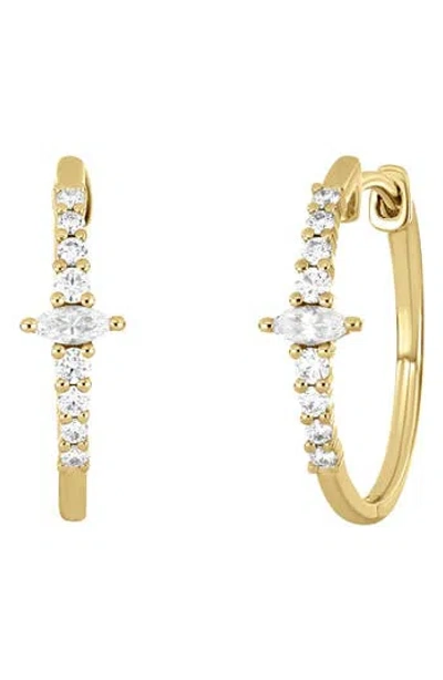 Bony Levy Getty Marquis Center Diamond Hoop Earrings In Gold