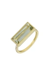 Bony Levy Baguette Statement Ring In 18k Yellow/green Amethyst
