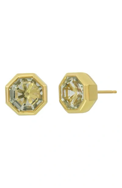 Bony Levy Green Amethyst Stud Earrings In 18k Yellow Gold