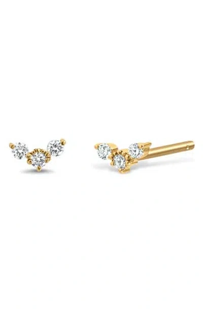 Bony Levy Icon 18k Yellow Gold Diamond Stud Earrings In Red