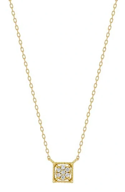 Bony Levy Icon 18k Yellow Gold Pavé Diamond Square Pendant Necklace