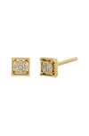 Bony Levy Icon 18k Yellow Gold Pavé Diamond Square Stud Earrings In 18k Yellow Gold