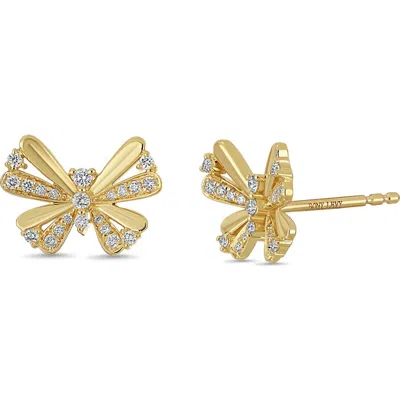 Bony Levy Icon Diamond Butterfly Stud Earrings In Gold