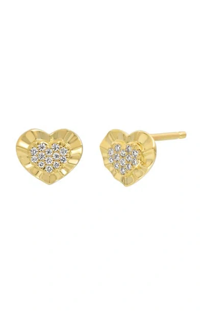 Bony Levy Icon Pavé Diamond Heart Stud Earrings In 18k Yellow Gold