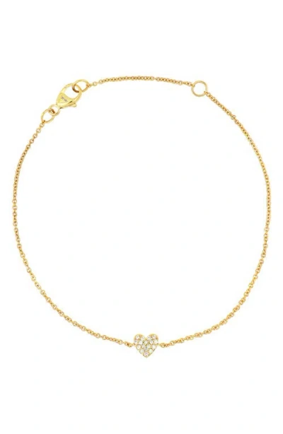 Bony Levy Icons Mini Diamond Heart Bracelet In 18k Yellow Gold