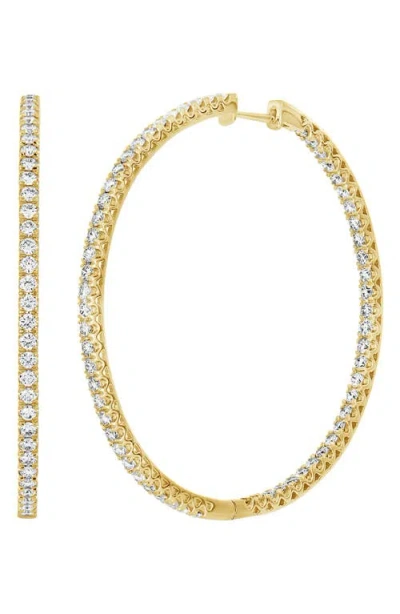 Bony Levy Inside Out Diamond Hoop Earrings In Yellow Gold/diamond
