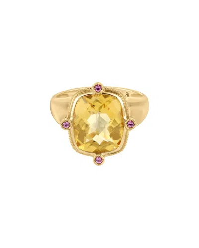 Bony Levy Iris 18k 4.83 Ct. Tw. 1 Citrine And 4 Spessartite Garnet Statement  Ring In Gold