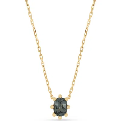 Bony Levy Iris 18k Gold Gray Spinel And Natural Diamond Pendant Necklace