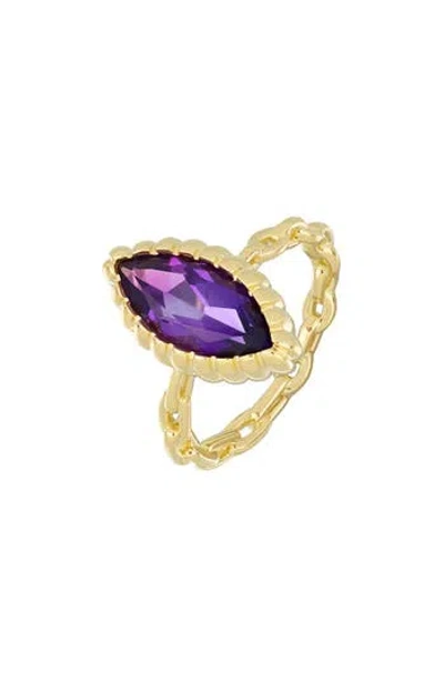 Bony Levy Iris 18k Gold Marquise Cut Amethyst Ring