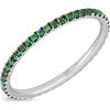 Bony Levy Iris 18k White Gold Tsavorite Stackable Band Ring In Red