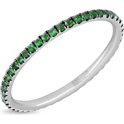 Bony Levy Iris 18k White Gold Tsavorite Stackable Band Ring In Red