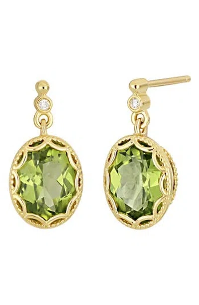 Bony Levy Iris 18k Yellow Gold Peridot & Diamond Drop Earrings