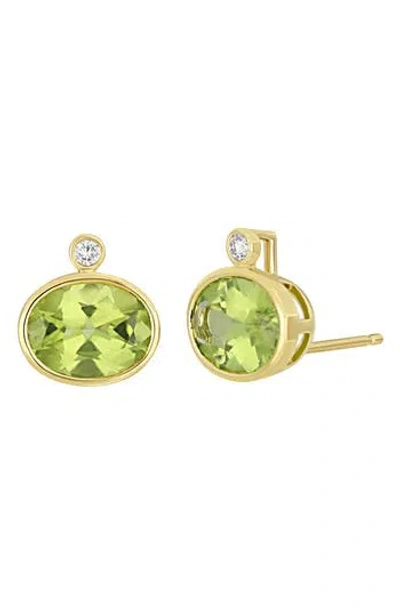 Bony Levy Iris 18k Yellow Gold Peridot & Diamond Stud Earrings