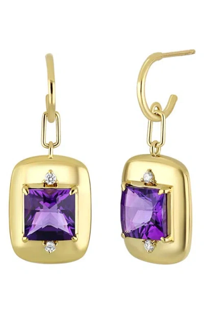 Bony Levy Iris Amethyst & Diamond Drop Earrings In Gold