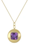 Bony Levy Iris Amethyst & Diamond Medallion Pendant Necklace In Gold