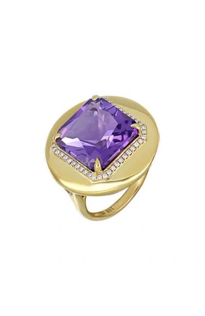 Bony Levy Iris Amethyst & Diamond Statement Ring In Gold