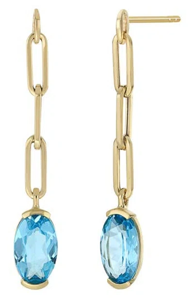 Bony Levy Iris Blue Topaz Chain Drop Earrings In Gold