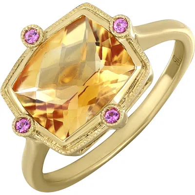 Bony Levy Iris Citrine & Pink Sapphire Statement Ring In Gold