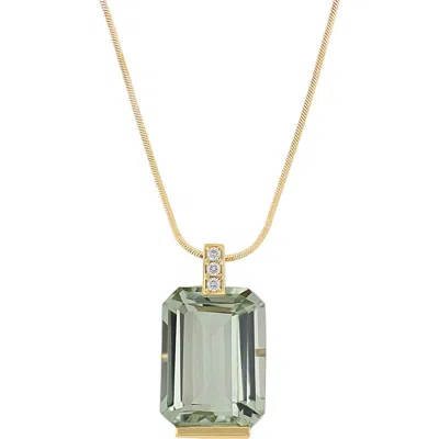 Bony Levy Iris Emerald-cut Amethyst & Diamond Pendant Necklace In Gold