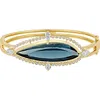 Bony Levy Iris London Blue Topaz & Diamond 18k Gold Bangle Bracelet In Gold