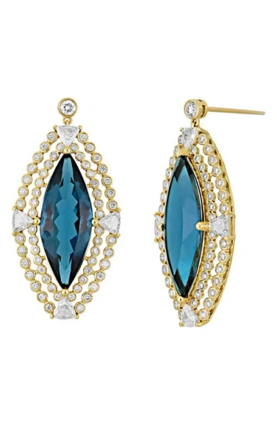 Bony Levy Iris London Blue Topaz & Diamond Drop Earrings In Metallic
