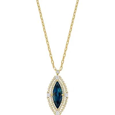Bony Levy Iris Topaz & Diamond Necklace In Gold