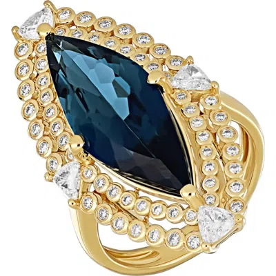 Bony Levy Iris Topaz & Diamond Trend Ring In Gold