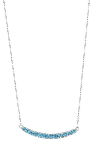 Bony Levy Iris Topaz Curved Bar Pendant Necklace In White