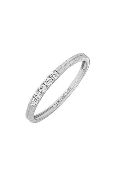 Bony Levy Katharine 18k White Gold Diamond Stackable Ring In Green