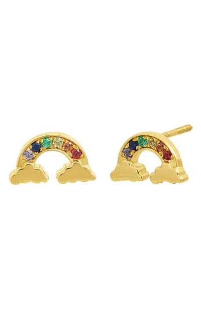 Bony Levy Kids' 18k Gold Rainbow Stud Earrings In 18k Yellow Gold