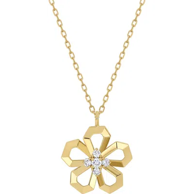 Bony Levy Kiera 18k Gold Diamond Flower Pendant Necklace