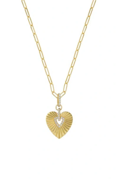 Bony Levy Kiera Diamond Heart Medallion Necklace In Gold