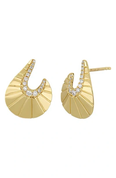 Bony Levy Kiera Large Curve Stud Earrings In Gold