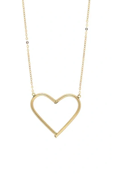 Bony Levy Large 14k Gold Open Heart Pendant Necklace