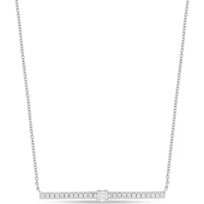 Bony Levy Linea 18k White Gold Diamond Bar Pendant Necklace In Gray