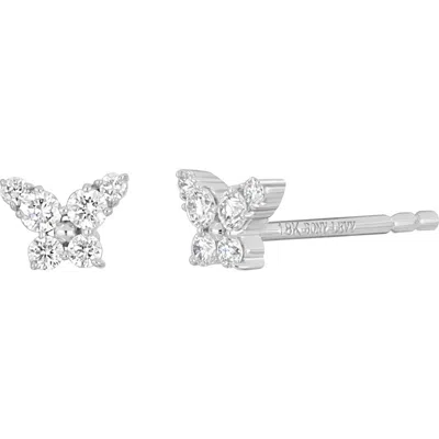 Bony Levy Liora Diamond Butterfly Stud Earrings In Silver