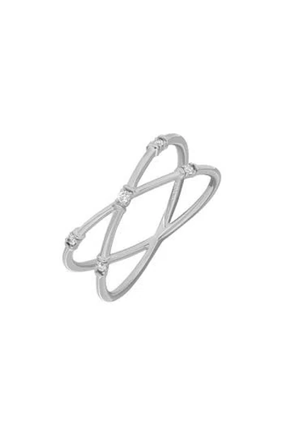 Bony Levy Liora Diamond Crossover Ring In Metallic