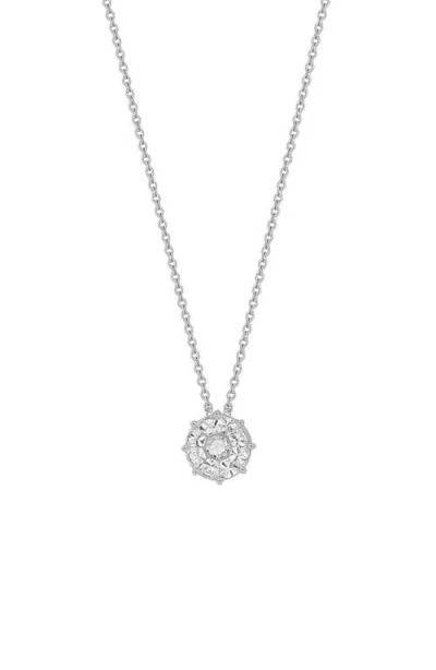 Bony Levy Maya Circle Pie-cut Pendant Necklace In 18k White Gold