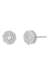 Bony Levy Maya Circle Pie-cut Stud Earrings In 18k White Gold
