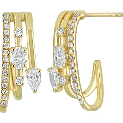 Bony Levy Maya Diamond Huggie Half Hoop Earrings In Gold
