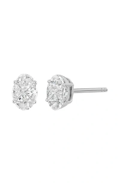 Bony Levy Maya Oval Pie-cut Diamond Stud Earrings In Silver