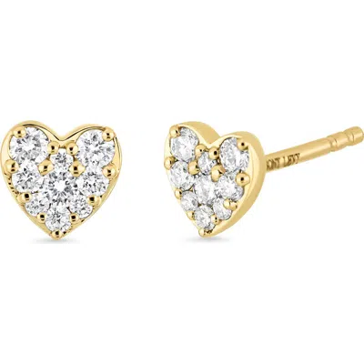 Bony Levy Mika 18k Gold Diamond Heart Stud Earrings In 18ky