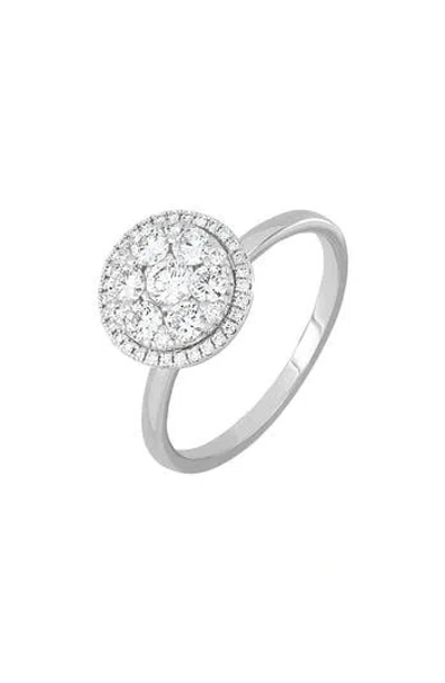 Bony Levy Mika 18k Gold Pavé Diamond Round Halo Ring In 18k White Gold
